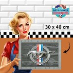 plaque métal ford mustang 35 years anniversary 30x40 cm