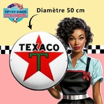 plaque émaillée américaine logo Texaco 50cm