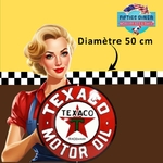 plaque émaillée américaine logo Texaco motor oil 50cm