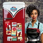 boite de 9 magnets coca-cola tasty rétro