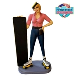 stop trottoir en résine pin-up roller et ardoise