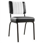 chaise vintage Chicago noire dossier bicolore
