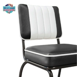 chaise rétro de Diner américain noire dossier bicolore