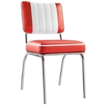 chaise rétro américaine rouge pas cher