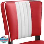 chaises de cuisine rétro en vinyle bicolore