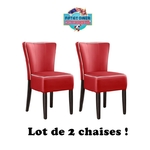 lot de chaises de Diner Utah pieds bois vinyle uni