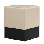 pouf rétro Valley vinyle crème