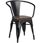 chaise industrielle en métal california assise bois