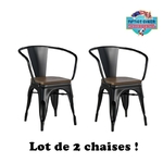 chaises de Diner style industriel assise bois wengé