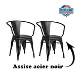 chaises de Diner rétro style industriel noire