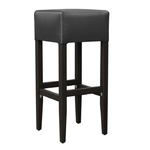 tabouret de bar en bois et vinyle noir City