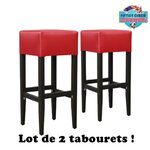 tabourets américains de bar rétro en bois et vinyle noir