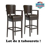 paire de tabouret américains avec accoudoirs et dossier