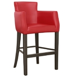 tabouret de bar rembourré et confortable texas vinyle rouge