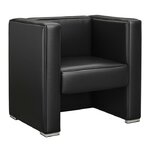fauteuil club rétro vinyle noir