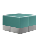 carré de poufs pour restaurant en vinyle turquoise
