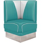 banquette dangle en vinyle bicolore turquoise pour restaurant