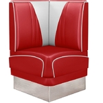 banquette dangle boston en vinyle rouge et blanc