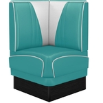 banquette dangle rétro bicolore turquoise et blanc
