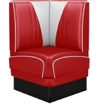 banquette d'angle de Diner patchwork en V vinyle rouge