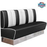 banquette de restaurant Kansas vinyle bicolore et base inox