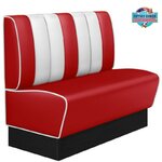 banquette de salle à manger rétro kansas vinyle rouge et base bois