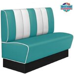 banquette de cuisine pas cher kansas vinyle bicolore turquoise et blanc