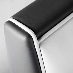 banquette d'angle vintage en éco-cuir blanc et noir