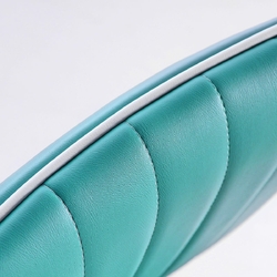 chaise chromée en vinyle rétro turquoise