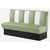 banquette large de restaurant vintage bicolore vert pistache et blanc