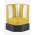 banquette d'angle de Diner américain jaune mangue et blanc