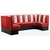 ensemble de banquettes de cuisine vinyle rouge et blanc