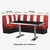banquettes d'angle de cuisine vintage vinyle rouge ruby et table 2 pirds chromés