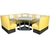 angle cuisine de Diner banquettes en vinyle bicolore jaune et table d'angle