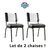 2 chaises de Diner américain Chicago en vinyle noir et blanc rétro