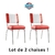 chaises chromées américaines vinyle bicolore rouge Boston
