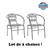 chaises de terrasse de restaurant en aluminium