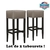 tabourets de bar rétro en bois et vinyle taupe