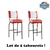tabourets de bar américains rétro vinyle bicolore rouge et blanc
