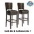tabourets de bar américains rétro en bois et cuir marron