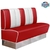 banquette de restaurant rétro kansas vinyle rouge et blanc et base inox