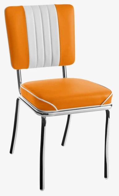 chaise bicolore chromée New-york orange mandarine