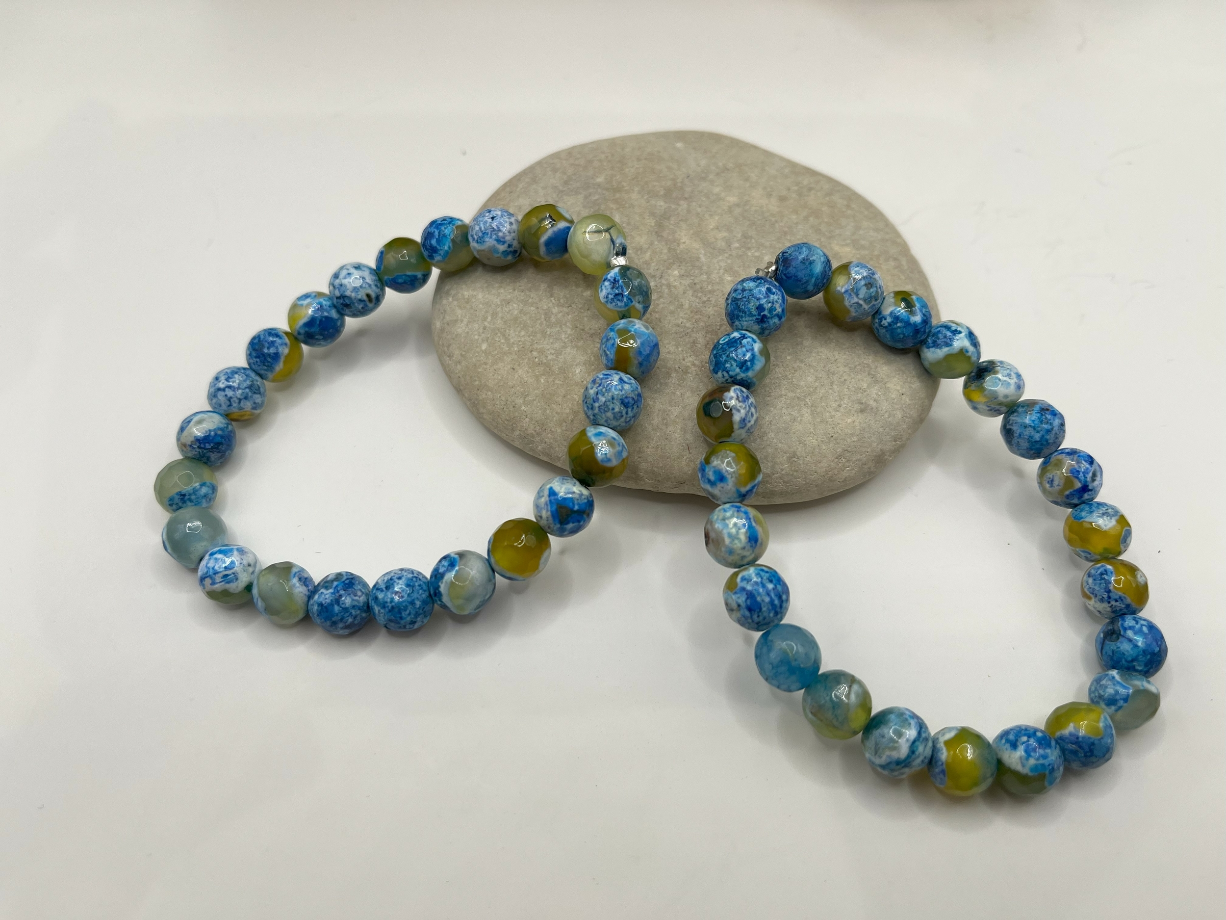 Agate Faceté Vanilla Blue 2