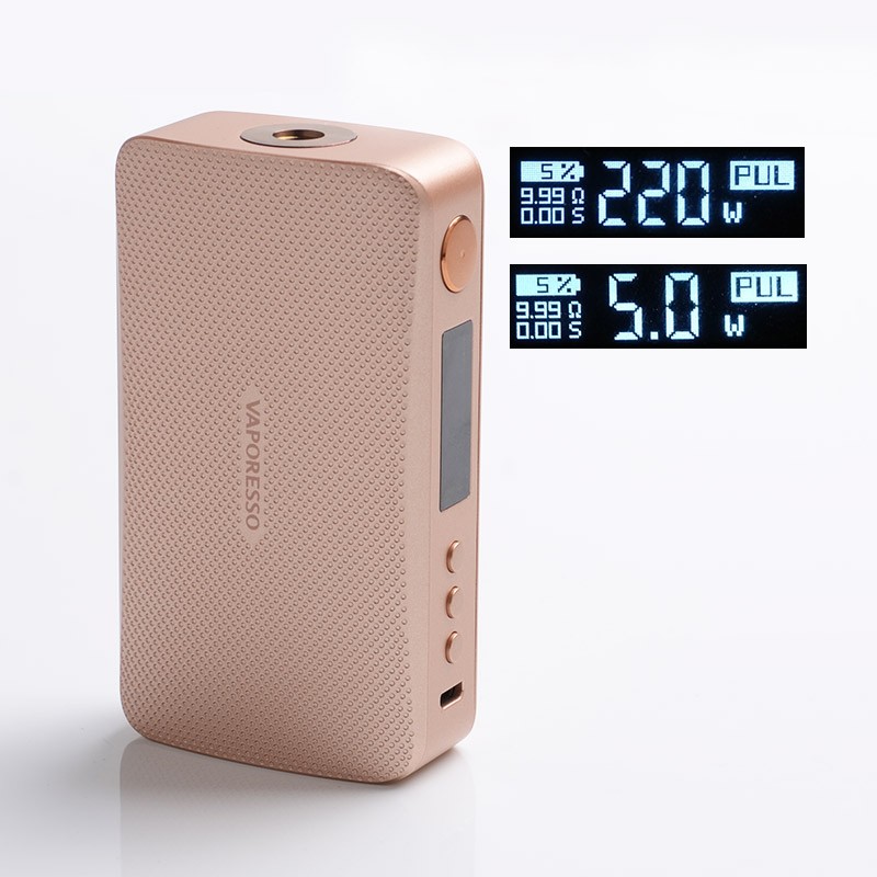 authentic vaporesso gen 220w tc vw variable wattage box mod gold 5220w 2 x 18650