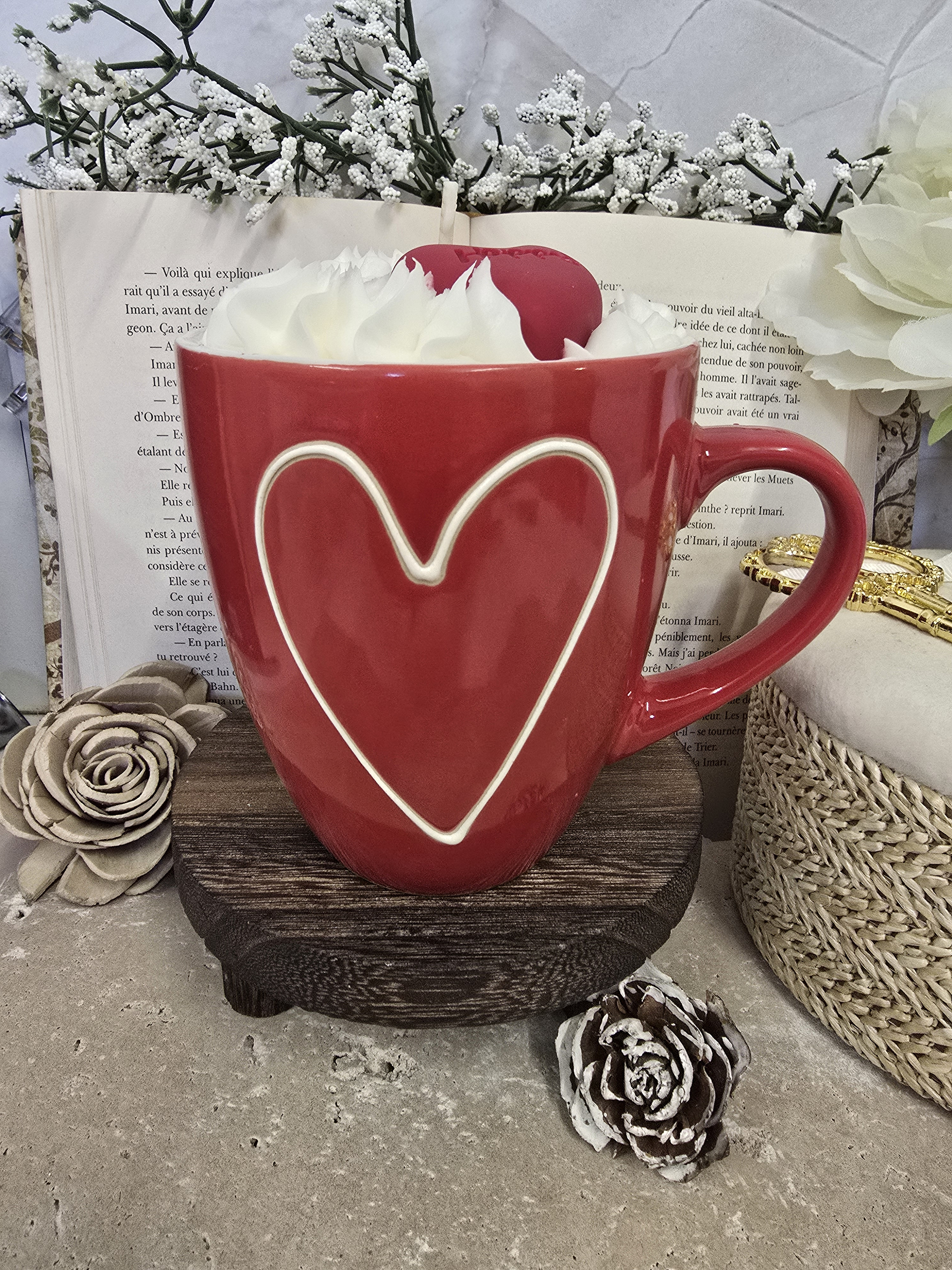 Bougie Saint valentin rouge d\'amour