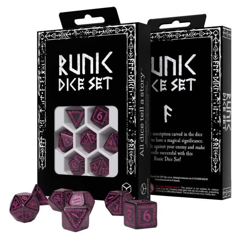 set-de-des-runique-noir-paillete-magenta