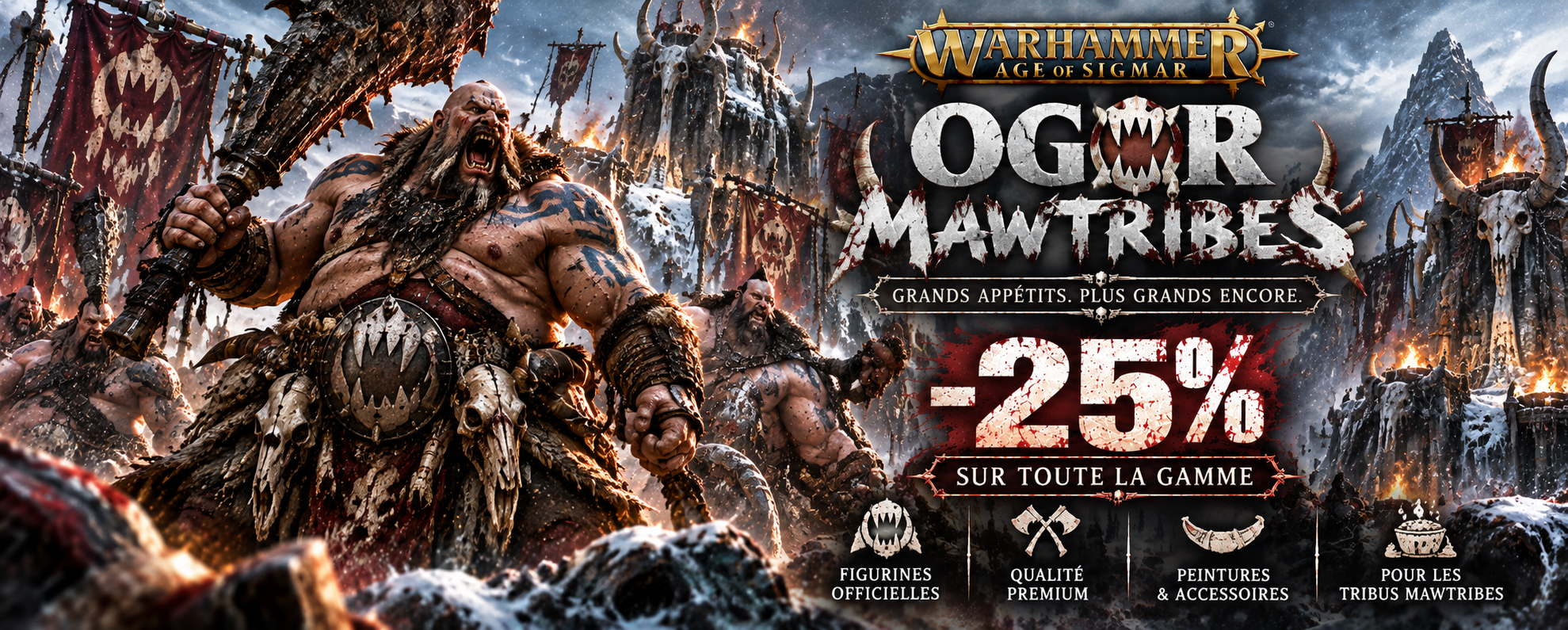 banniere promotionnelle des ogors mawtribes enneiges
