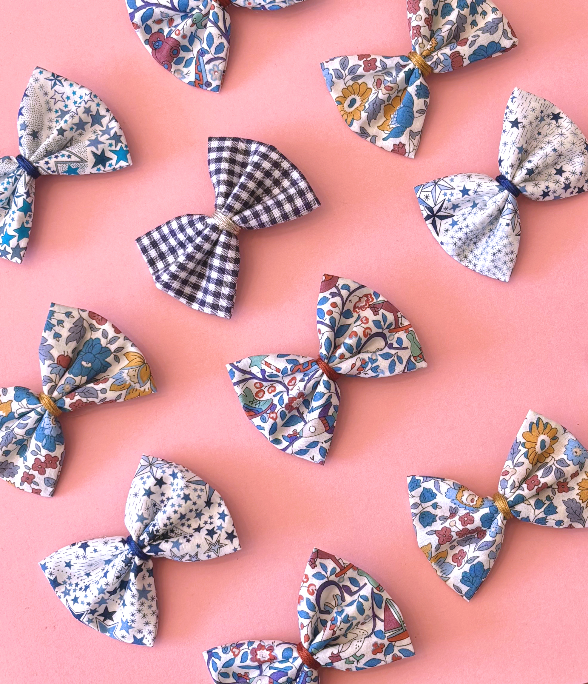 Barrette noeud multi bleu