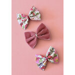 Barrette noeud Trio multi rose