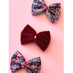 Barrette noeud trio bordeaux 1